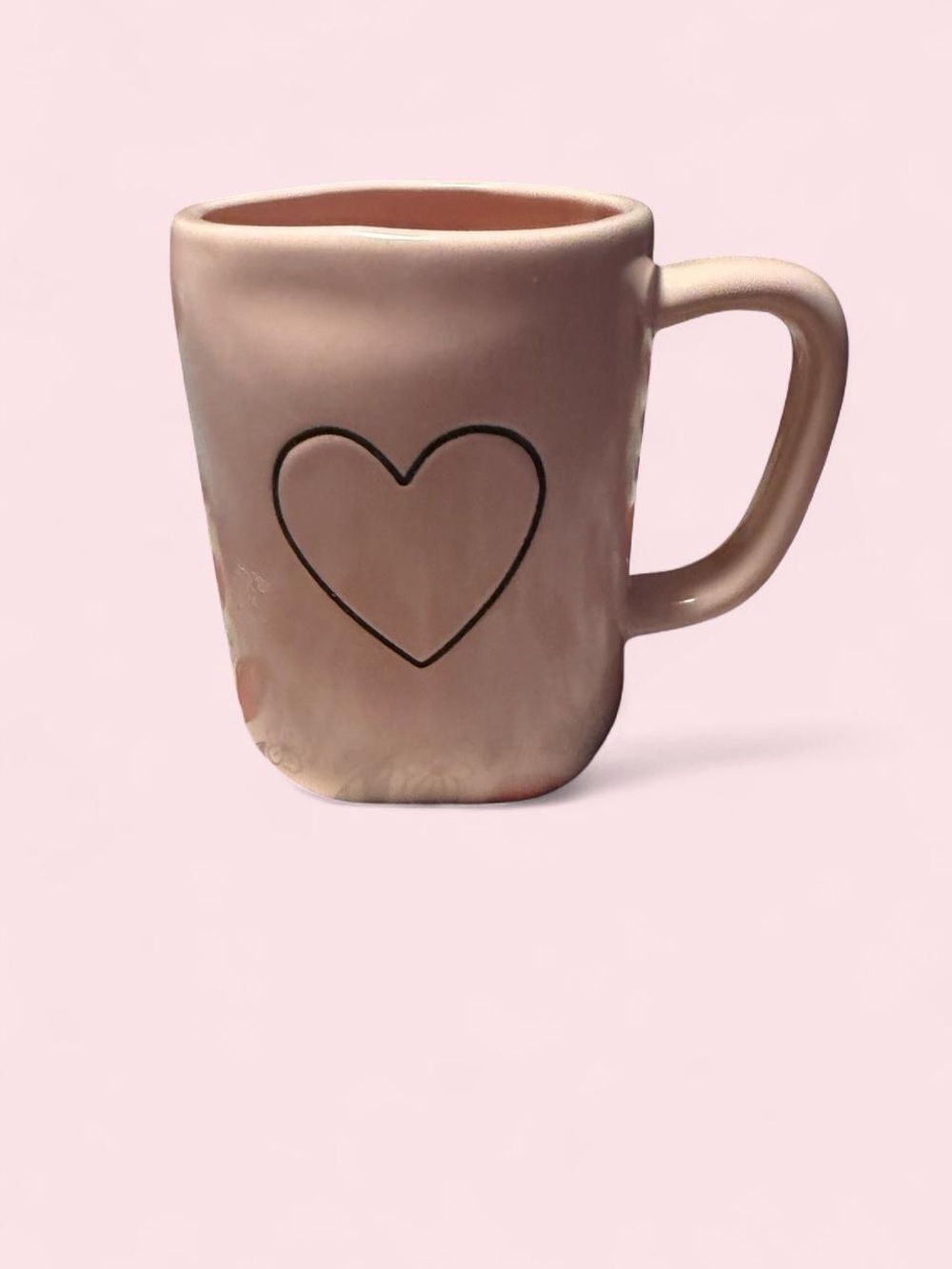 Rae Dunn Valentine’s Day Pink Heart Ceramic Coffee Mug